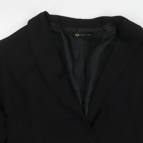 I SAW IT FIRST Womens Black Jacket Blazer Size 8 Button