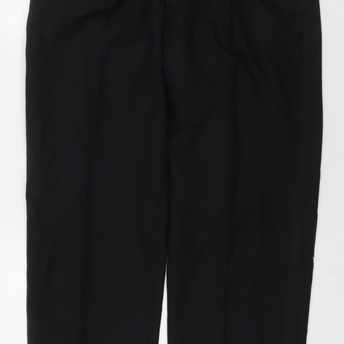 Premiere Mens Black Polyester Dress Pants Trousers Size 36 in L30 in Regular Zip - Short