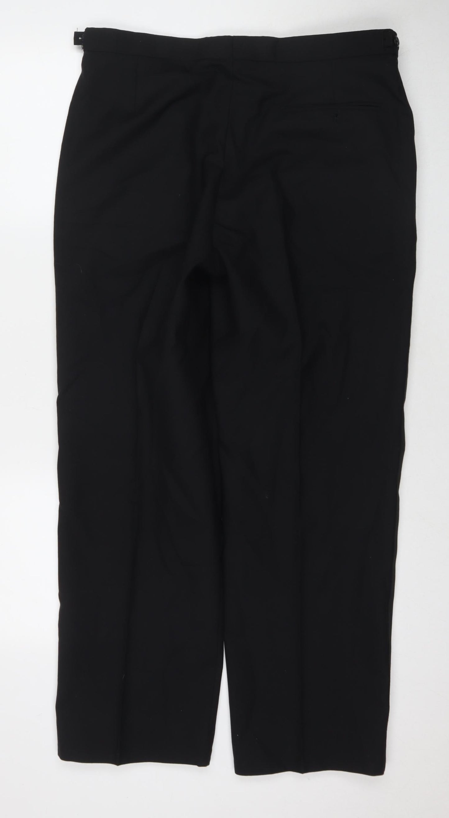 Premiere Mens Black Polyester Dress Pants Trousers Size 36 in L30 in Regular Zip - Short