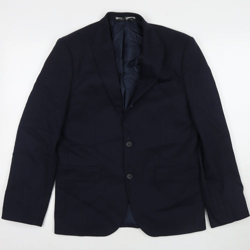 Marks and Spencer Mens Blue Wool Jacket Suit Jacket Size 38 Regular