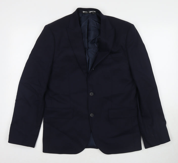 Marks and Spencer Mens Blue Wool Jacket Suit Jacket Size 38 Regular