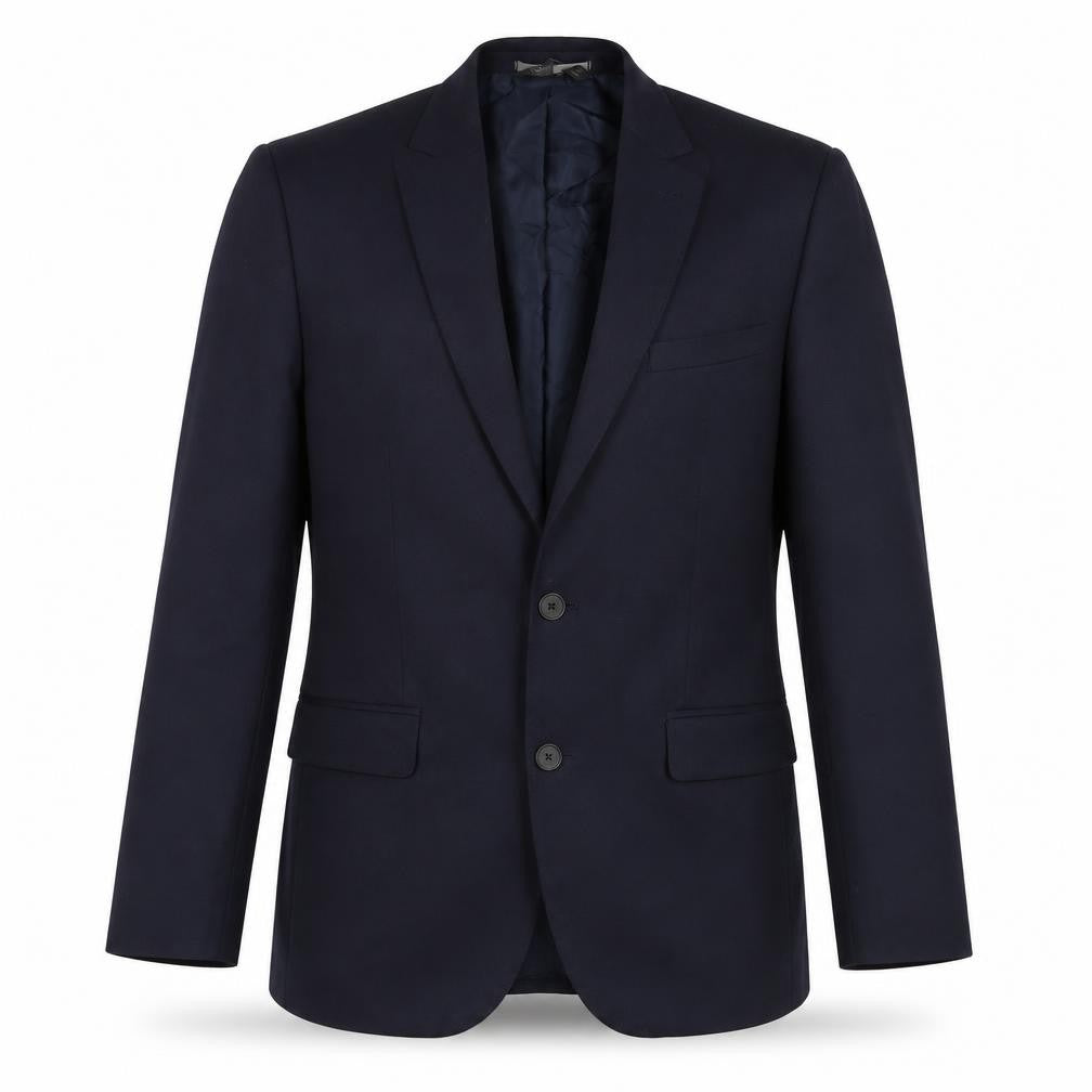Front view of Marks & Spencer men’s blue wool jacket suit jacket, size 38, regular