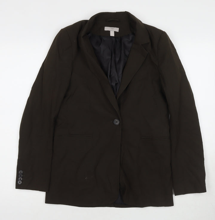 H&M Womens Green Jacket Blazer Size XS Button
