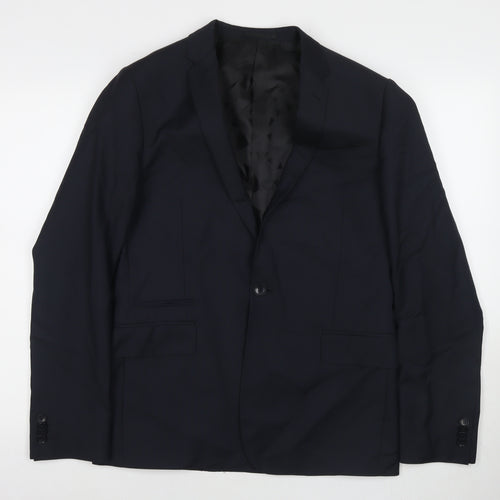 ASOS Mens Blue Wool Jacket Suit Jacket Size 38 Regular