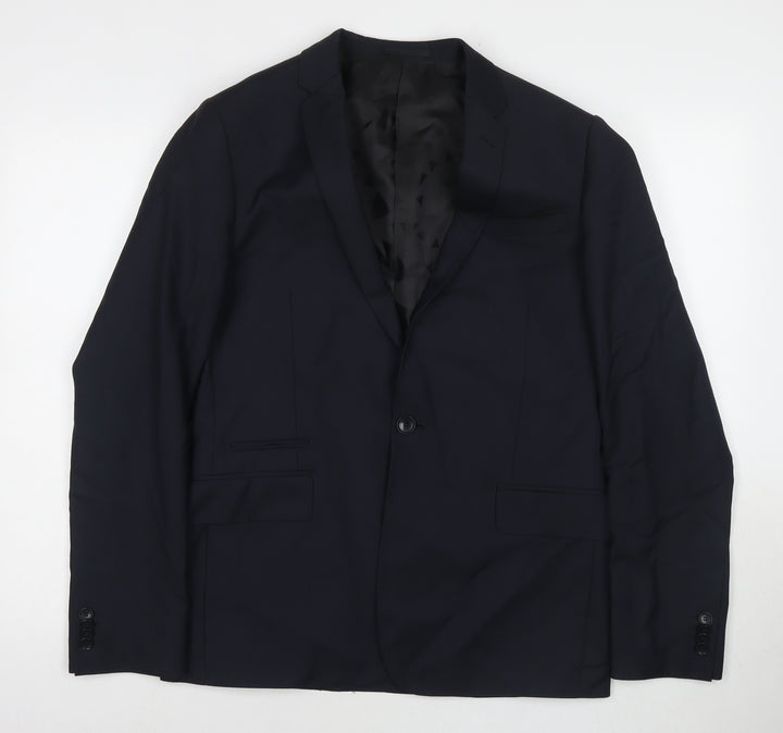 ASOS Mens Blue Wool Jacket Suit Jacket Size 38 Regular