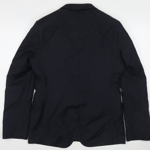 ASOS Mens Blue Wool Jacket Suit Jacket Size 38 Regular