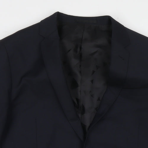 ASOS Mens Blue Wool Jacket Suit Jacket Size 38 Regular