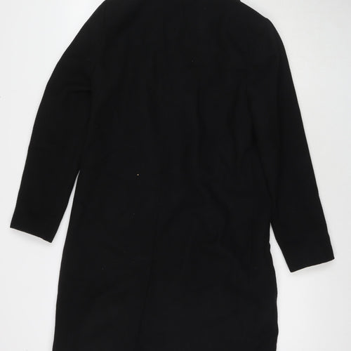 New Look Womens Black Overcoat Coat Size 8 Button