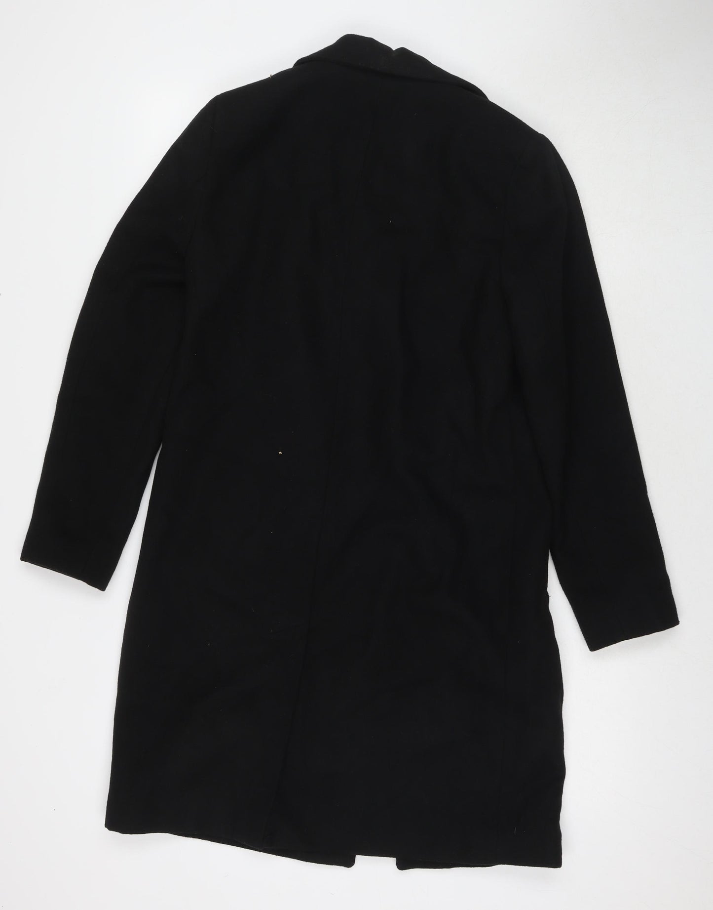 New Look Womens Black Overcoat Coat Size 8 Button