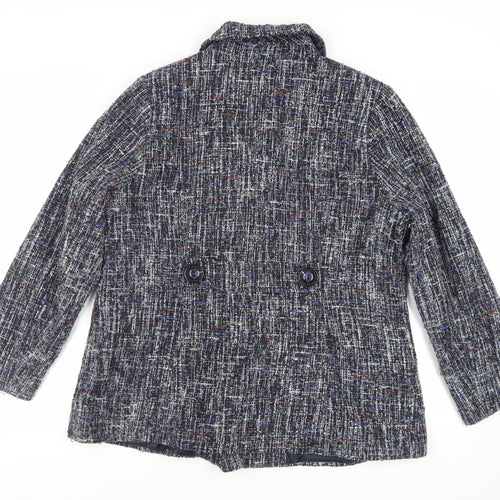 Classics Womens Blue Pea Coat Coat Size 18 Button
