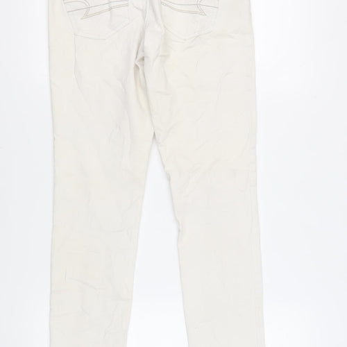 American Eagle Womens Ivory Cotton Skinny Jeans Size 30 in L31 in Regular Zip