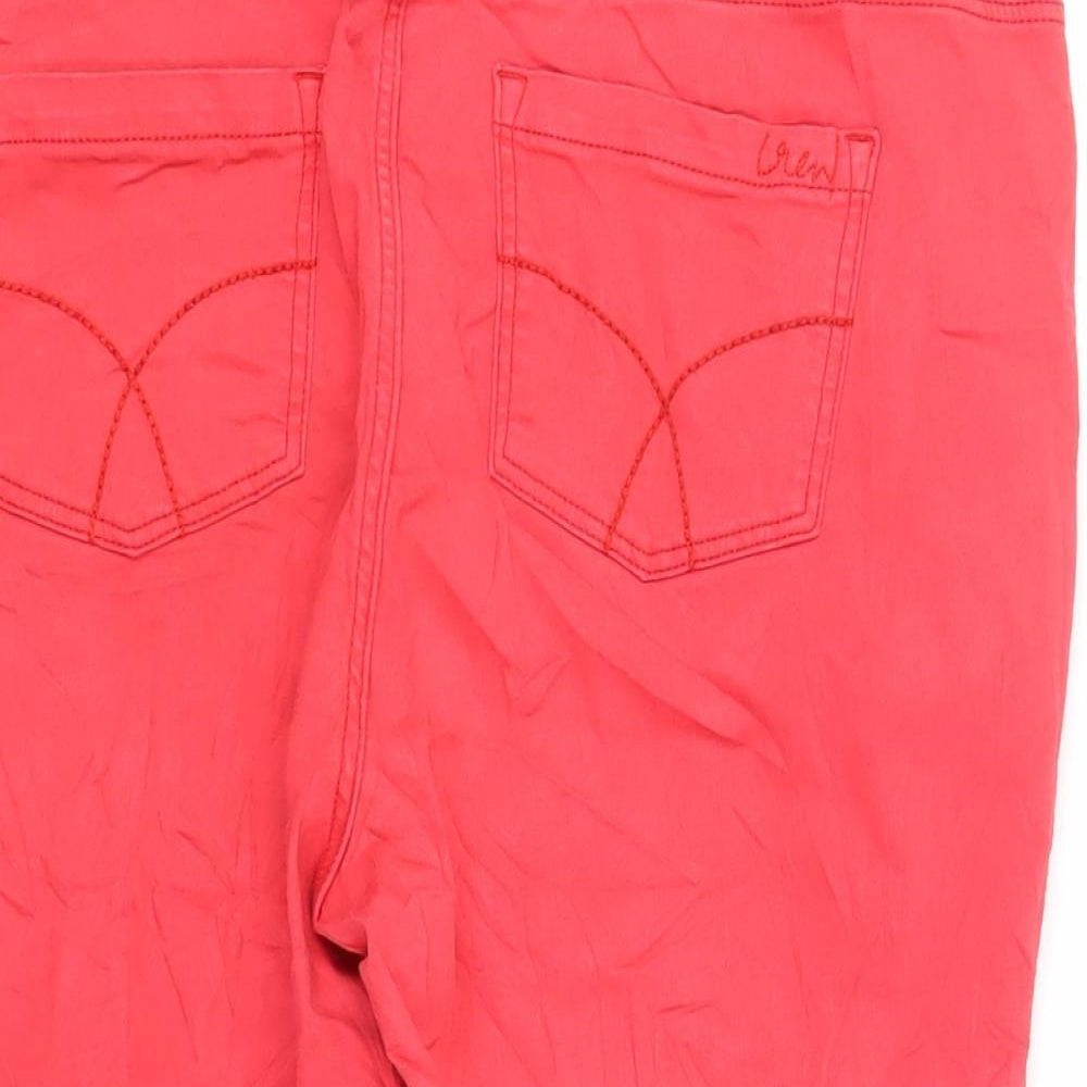 Crew Clothing Womens Red Cotton Cropped Jeans Size 16 L21 in Regular Zip