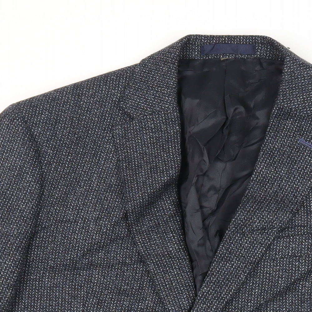 Marks and Spencer Mens Blue Polyester Jacket Blazer Size 40 Regular
