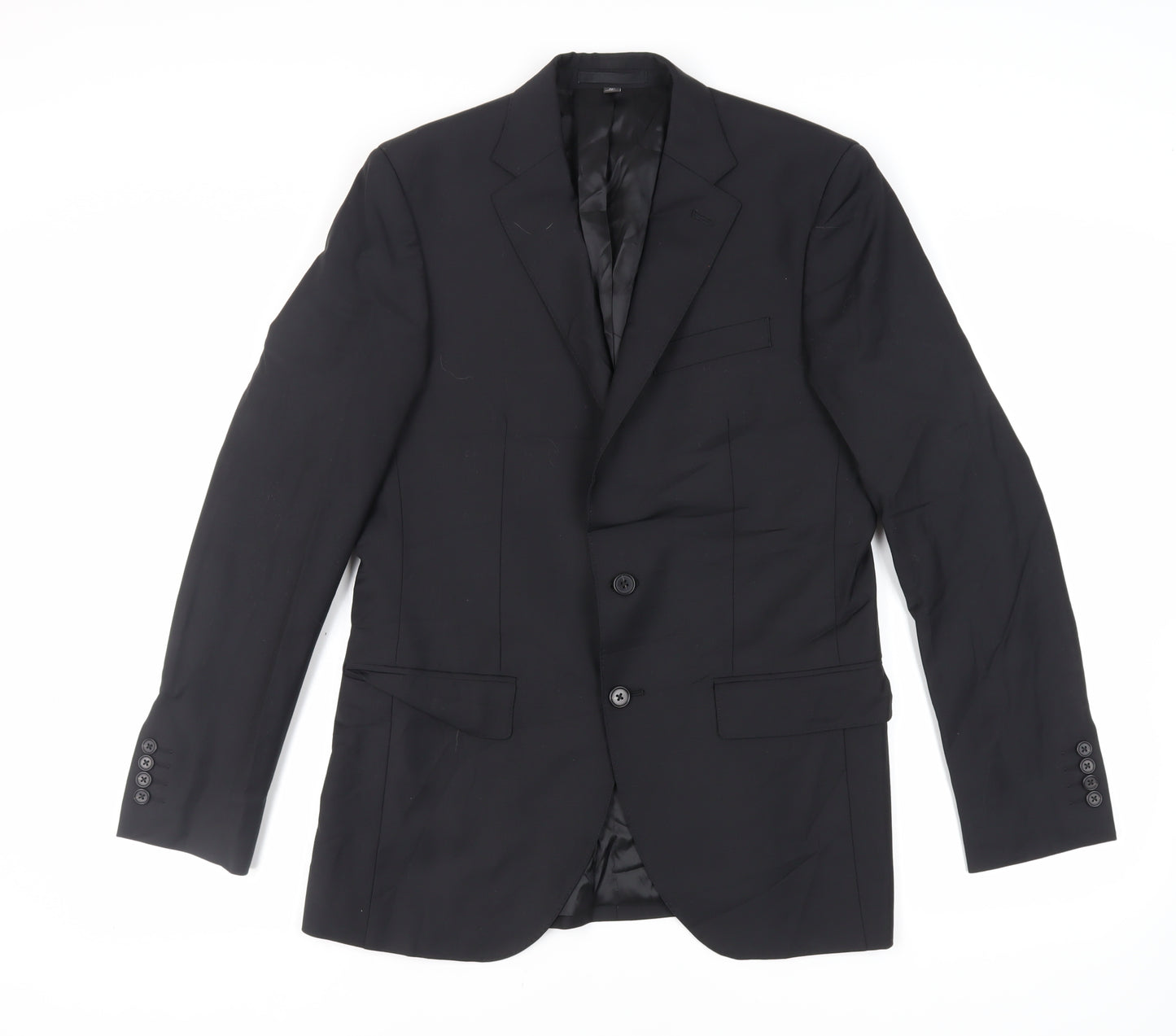 Marks and Spencer Mens Black Wool Jacket Suit Jacket Size 38 Regular