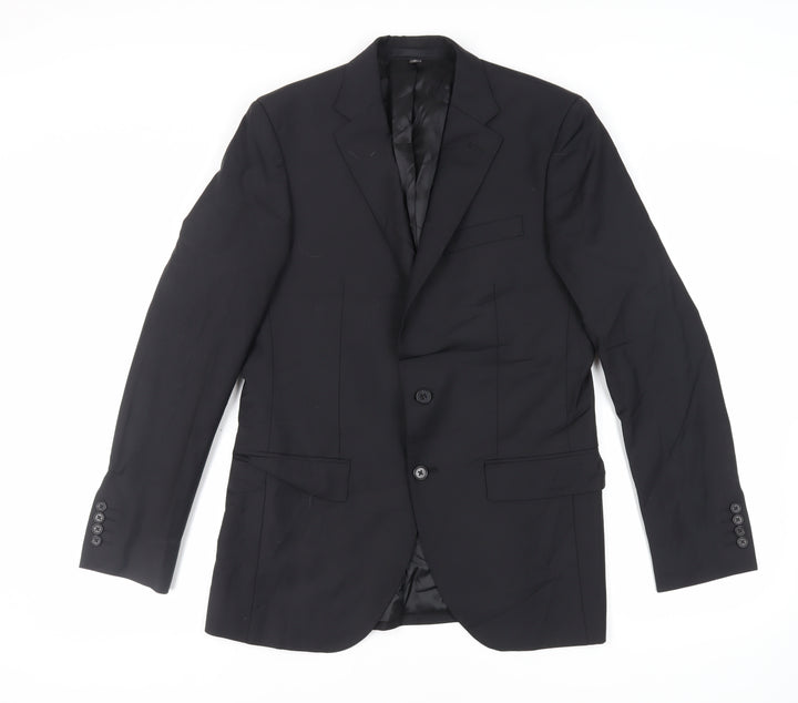 Marks and Spencer Mens Black Wool Jacket Suit Jacket Size 38 Regular