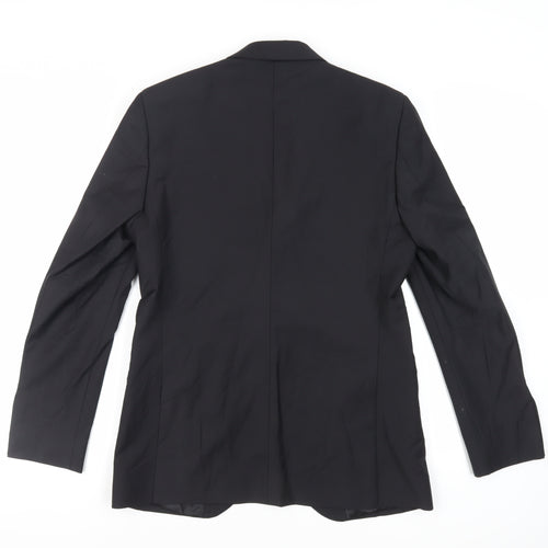 Marks and Spencer Mens Black Wool Jacket Suit Jacket Size 38 Regular