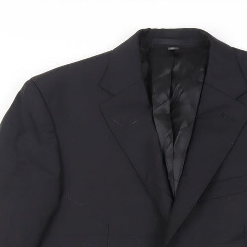 Marks and Spencer Mens Black Wool Jacket Suit Jacket Size 38 Regular