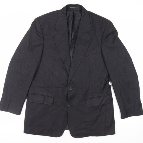 Greenwoods Mens Black Wool Jacket Suit Jacket Size 40 Regular