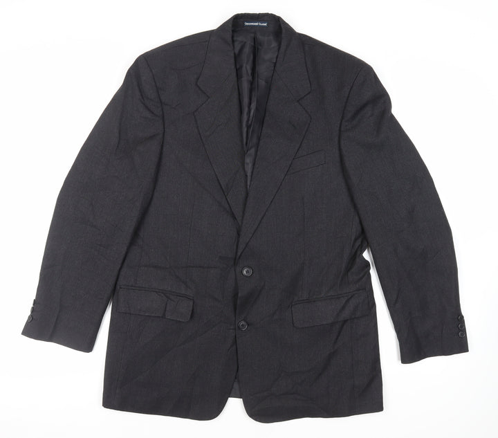 Greenwoods Mens Black Wool Jacket Suit Jacket Size 40 Regular