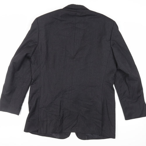 Greenwoods Mens Black Wool Jacket Suit Jacket Size 40 Regular