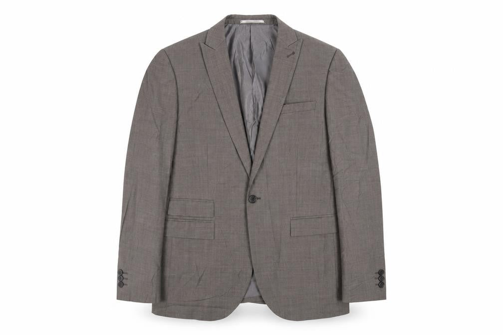 Front view of Next men’s brown wool jacket suit jacket, size 38, regular