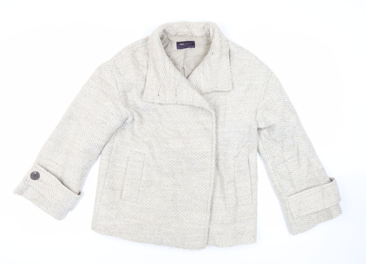 Marks and Spencer Womens Grey Jacket Size S Button