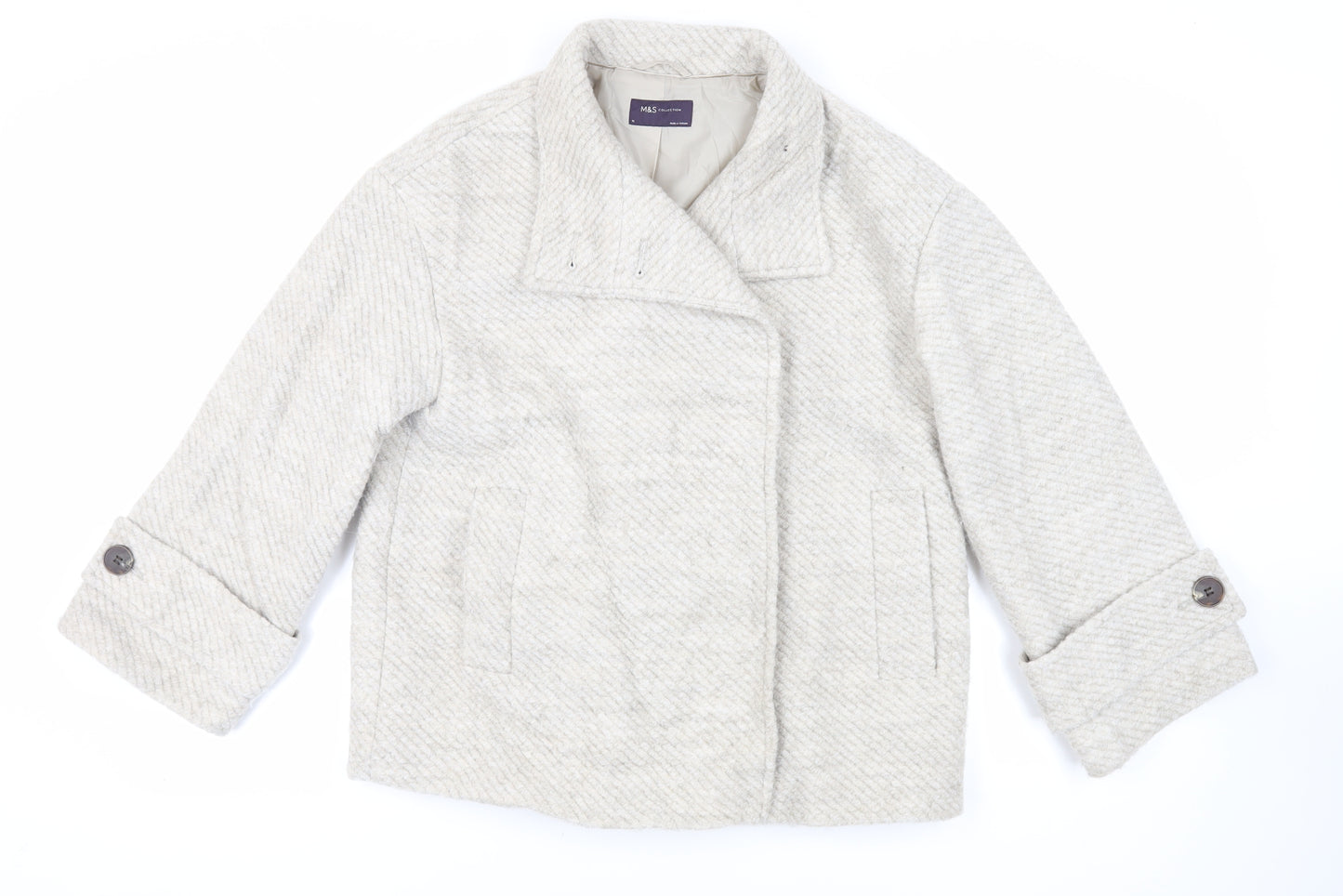 Marks and Spencer Womens Grey Jacket Size M Button