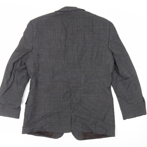 Woodhouse Mens Grey Plaid Wool Jacket Suit Jacket Size 40 Regular