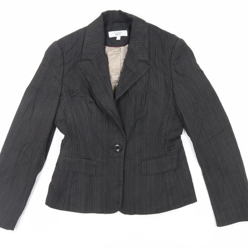 NEXT Womens Black Striped Jacket Blazer Size 8