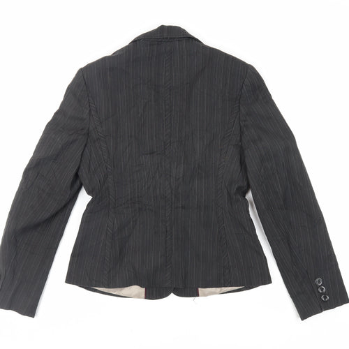 NEXT Womens Black Striped Jacket Blazer Size 8