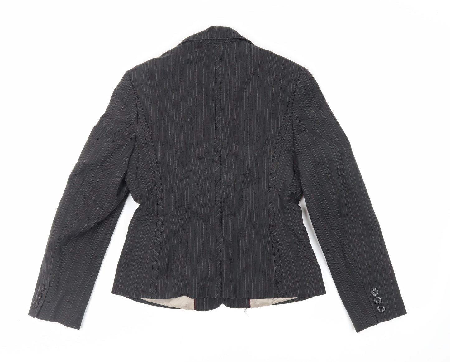 NEXT Womens Black Striped Jacket Blazer Size 8