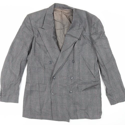 NEXT Mens Grey Plaid Wool Jacket Suit Jacket Size 42 Regular