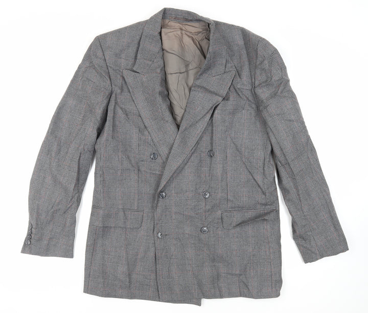 NEXT Mens Grey Plaid Wool Jacket Suit Jacket Size 42 Regular