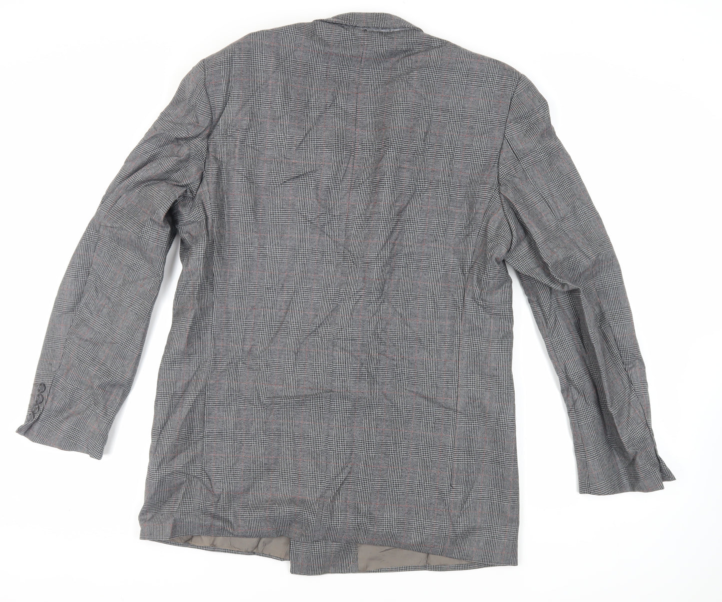NEXT Mens Grey Plaid Wool Jacket Suit Jacket Size 42 Regular