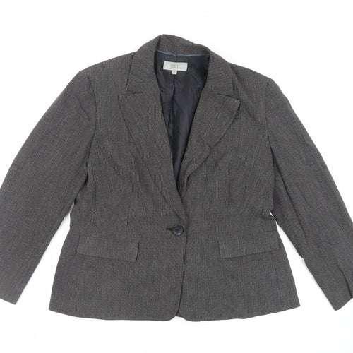 NEXT Womens Grey Jacket Blazer Size 16 Button