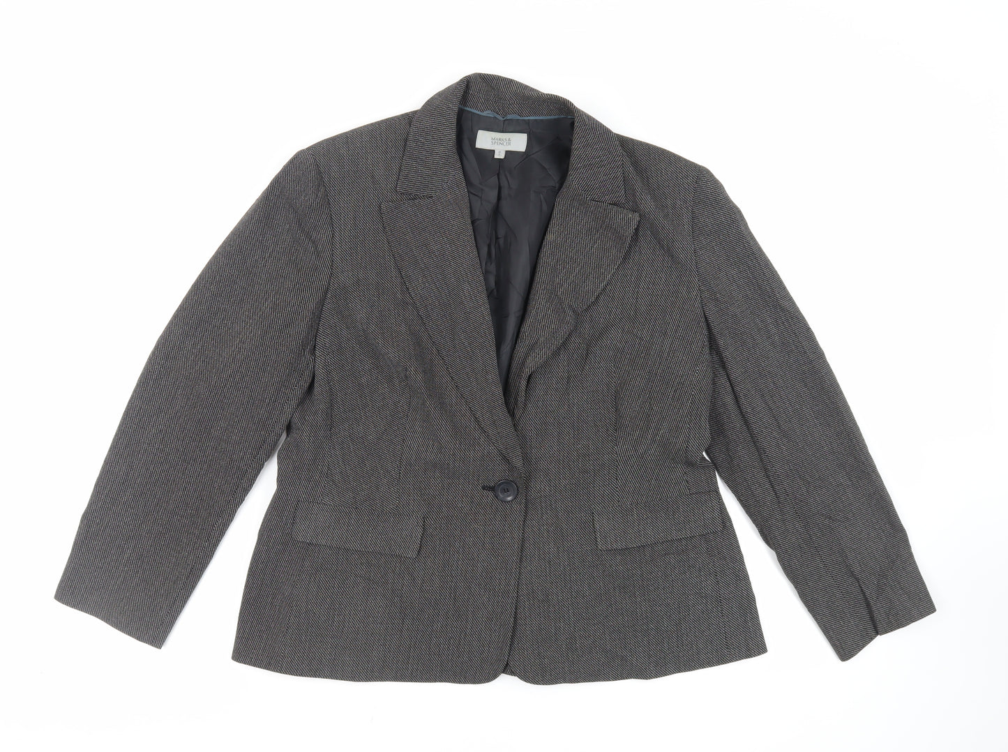 NEXT Womens Grey Jacket Blazer Size 16 Button