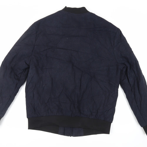 H&M Mens Blue Bomber Jacket Jacket Size M Zip