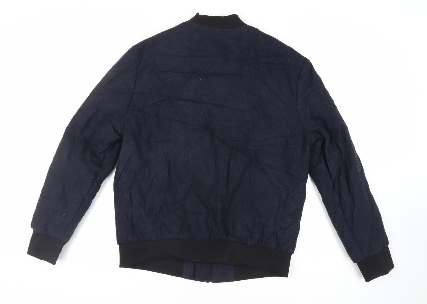 H&M Mens Blue Bomber Jacket Jacket Size M Zip
