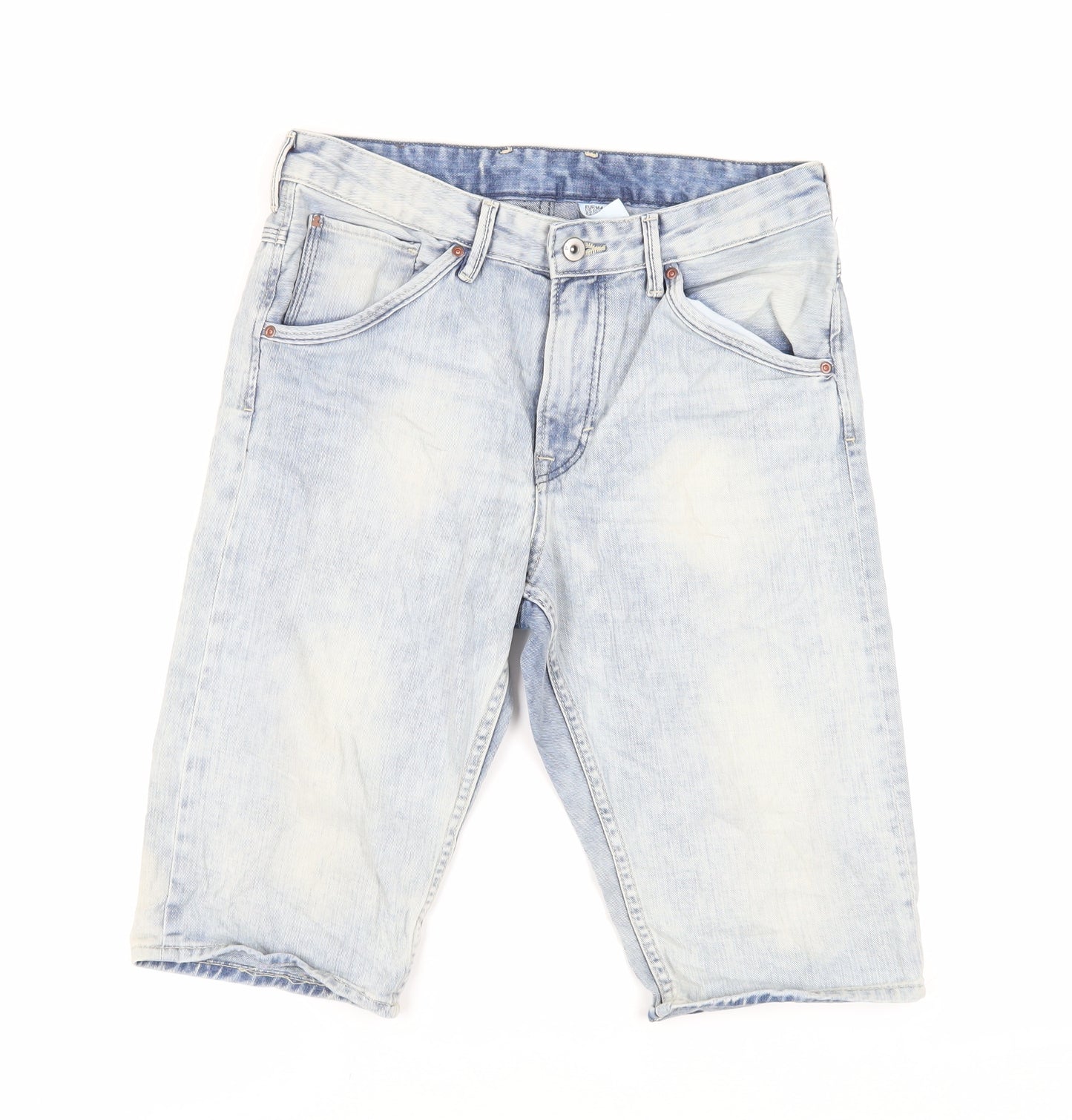 H&M Boys Blue Cotton Bermuda Shorts Size 13-14 Years Regular Zip