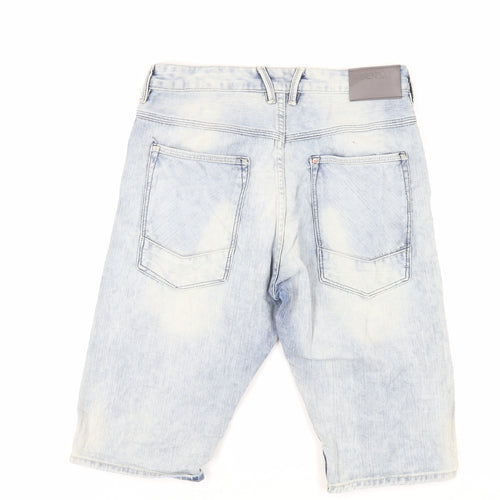 H&M Boys Blue Cotton Bermuda Shorts Size 13-14 Years Regular Zip