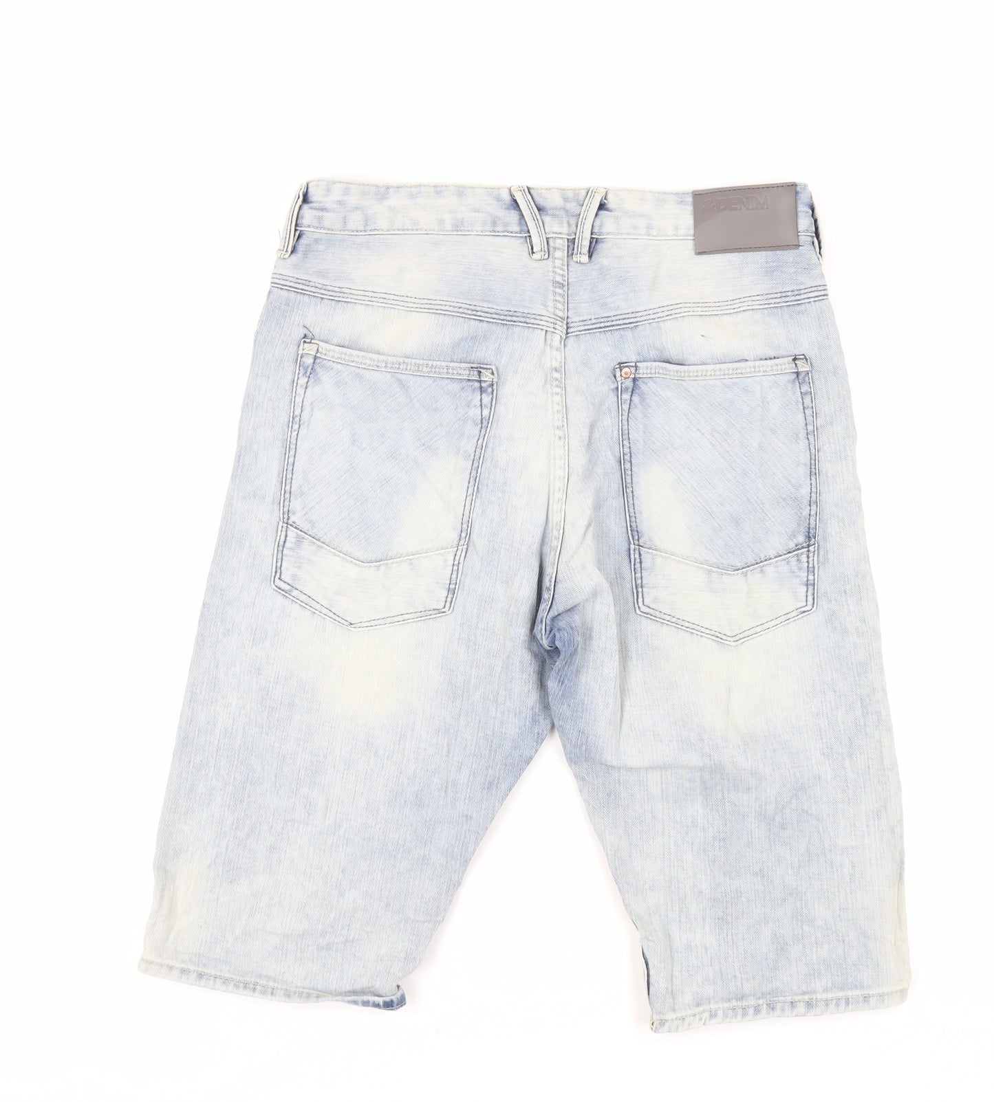 H&M Boys Blue Cotton Bermuda Shorts Size 13-14 Years Regular Zip