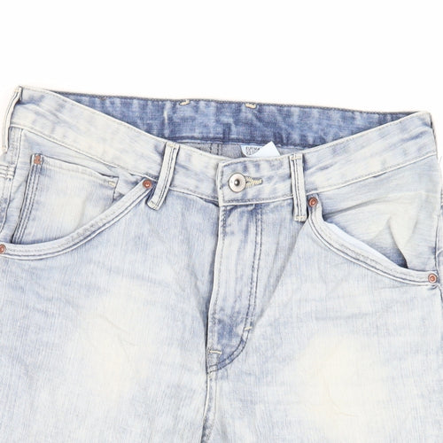 H&M Boys Blue Cotton Bermuda Shorts Size 13-14 Years Regular Zip