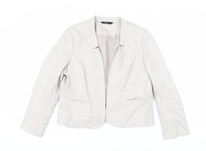 Bonmarché Womens Beige Jacket Blazer Size 14 - Open