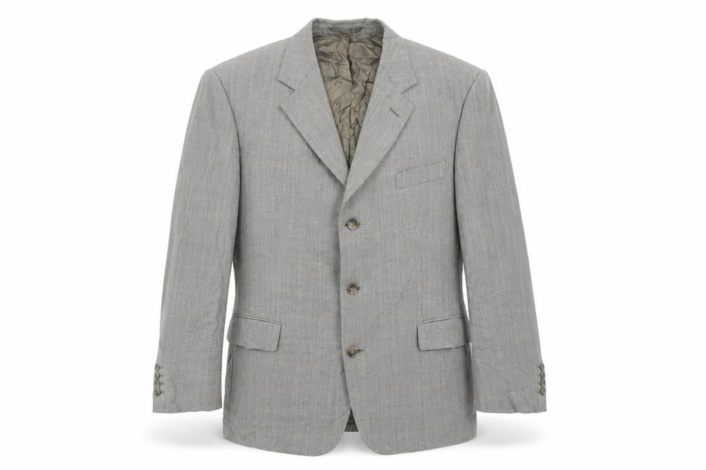 Front view of Odermark men’s green geometric wool jacket suit jacket, size 40, regular