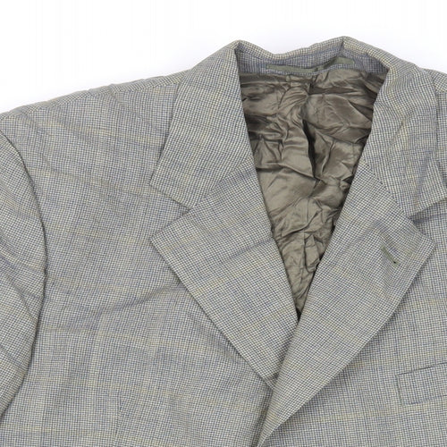 Odermark Mens Green Geometric Wool Jacket Suit Jacket Size 40 Regular