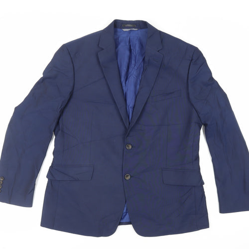 Marks and Spencer Mens Blue Polyester Jacket Suit Jacket Size 42 Regular