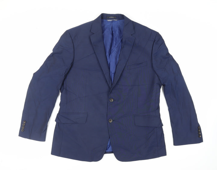 Marks and Spencer Mens Blue Polyester Jacket Suit Jacket Size 42 Regular