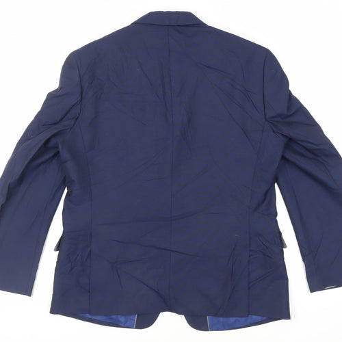 Marks and Spencer Mens Blue Polyester Jacket Suit Jacket Size 42 Regular
