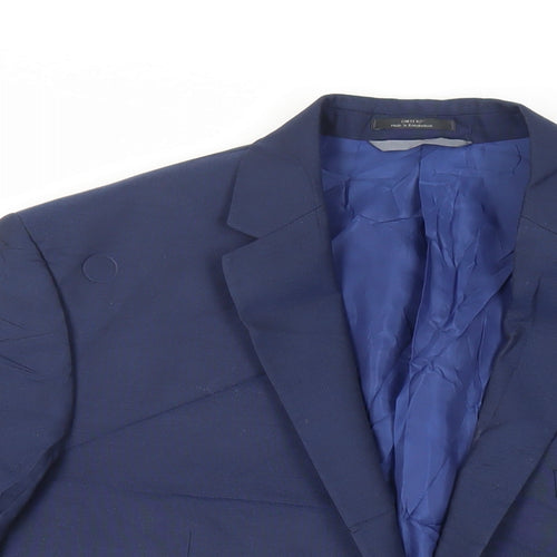 Marks and Spencer Mens Blue Polyester Jacket Suit Jacket Size 42 Regular