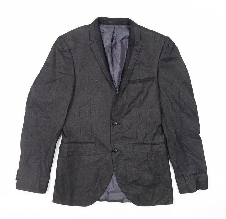 NEXT Mens Black Polyester Jacket Suit Jacket Size 36 Regular